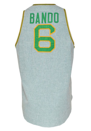 1970 Sal Bando Oakland Athletics Game-Used Green Mist Road Jersey Vest
