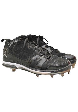 2011 Derek Jeter NY Yankees Game-Used and Autographed Cleats (Full JSA LOAs • Steiner LOA)