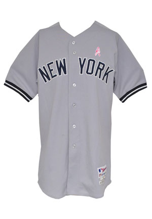 5/8/2011 Alex Rodriguez NY Yankees Mothers Day Game-Used Road Jersey (Yankees-Steiner LOA • MLB Hologram • Unwashed • BCA Pink Ribbon)
