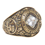 1958 New York Yankees World Series Championship Ladies Ring Made for Bob Turleys Wife (Turley Family Provenance)