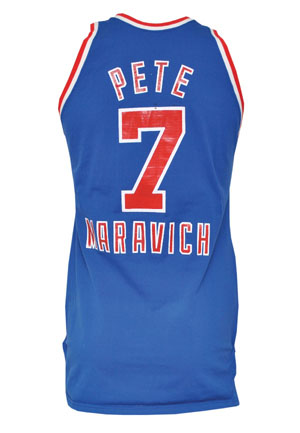 1985 "Pistol" Pete Maravich Schick NBA Legends Game-Used Uniform and Warm-Up Jacket (3)(Maravich Family LOA • HoF LOA)