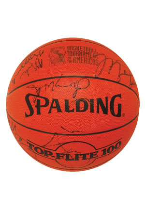 1992 Tournament of the Americas Team Autographed Limited Edition Basketball (JSA - Embry LOA • HoF LOA)