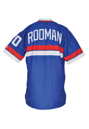 1991-92 Dennis Rodman Detroit Pistons Worn Road Warm-Up Jacket (HoF LOA)