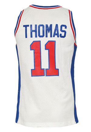 1990-92 Detroit Pistons Back Court Game-Used Home Jerseys | 1991-92 Isiah Thomas, 1989-90 Vinnie Johnson & 1990-91 Joe Dumars (3)(HoF LOA)