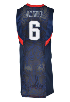2008 LeBron James Team USA “Redeem Team” Olympics Game-Used Road Jersey (HoF LOA)