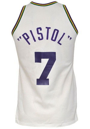 Circa 1975 "Pistol" Pete Maravich New Orleans Jazz Game-Used Home Jersey (Rare “Pistol” Name on Back • HoF LOA)