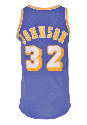 1979-80 Earvin "Magic" Johnson Rookie Los Angeles Lakers Game-Used Road Jersey (Pounded • Championship & Finals MVP Season • HoF LOA)