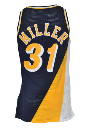 1991-92 Reggie Miller Indiana Pacers Game-Used & Autographed Road Jersey (JSA • Sourced from National Basketball Trainers Association • HoF LOA)