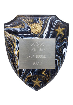 1974 Ron Boone ABA All-Star Award Plaque (Boone LOA • HoF LOA)