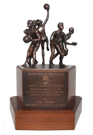 1991 Larry Johnson UNLV John Wooden Award Trophy Presented to Coach Tarkanian (Tarkanian Family Provenance • HoF LOA)