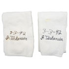 3/3/1992 Jerry Tarkanian UNLV Game-Used & Autographed Towels – Final Game UNLV Bench Bitten Towels (2)(Tarkanian LOA • JSA • HoF LOA)