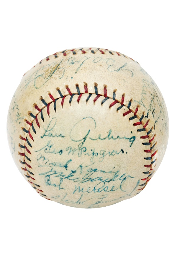 Lot Detail - 1927 New York Yankees Murderers' Row Team Signed