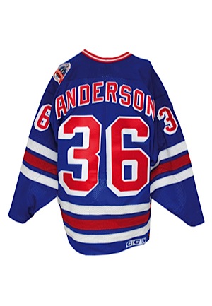 1994 Glenn Anderson New York Rangers Stanley Cup Championship Game-Issued Home Jersey (Championship Season • Casey Samuelson LOA)