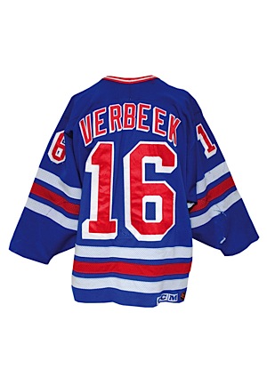 1995-96 Patrick Verbeek New York Rangers Game-Used Home Jersey (Casey Samuelson LOA)