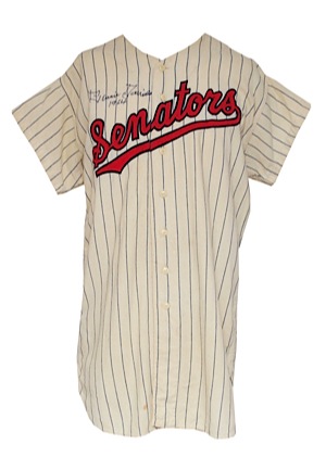 1964 Bennie Daniels Washington Senators Game-Used & Autographed Home Flannel Jersey (JSA • Rare)