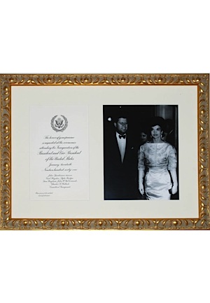1/29/1961  Framed Inauguration Invitation and Photo & 5/29/64 John F. Kennedy Framed First Day of Issue Original Stamp (2)