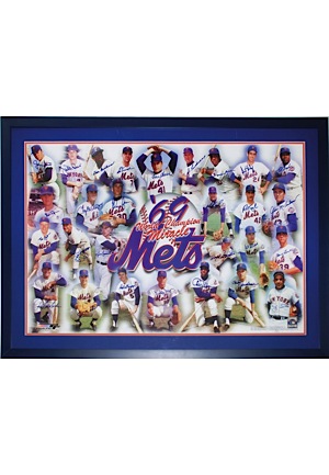 1969 World Champion New York "Miracle" Mets Team Signed Framed Photo (JSA)