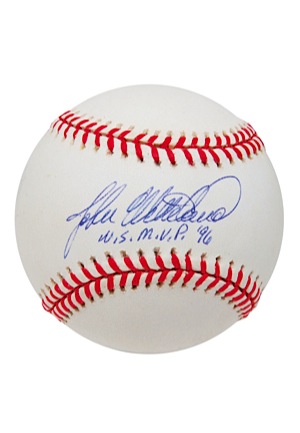 John Wetteland Single Signed Baseball with "W.S. M.V.P. 96" Inscription (JSA)
