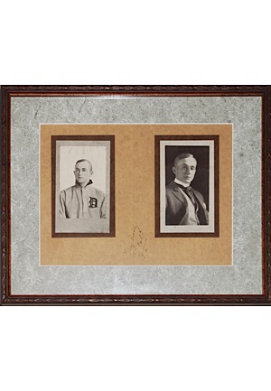 Framed Ty Cobb Autographed Photo Display (JSA)