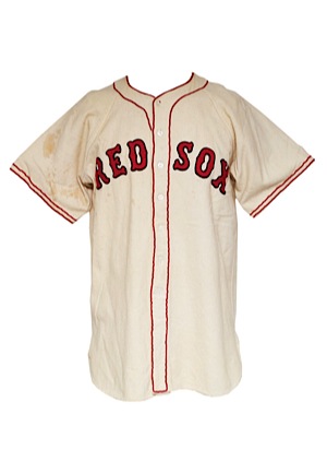 1948 Bobby Doerr Boston Red Sox Game-Used & Autographed Home Flannel Jersey (JSA)