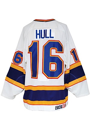 2/2/1992 Brett Hull St. Louis Blues Game-Used & Autographed Road Jersey (JSA • Photomatch • Casey Samuelson LOA)