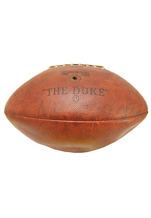 11/13/1960 NY Giants vs. Pittsburgh Steelers Game-Used NFL "The Duke"  Football Autographed by Pat Summerall (JSA)