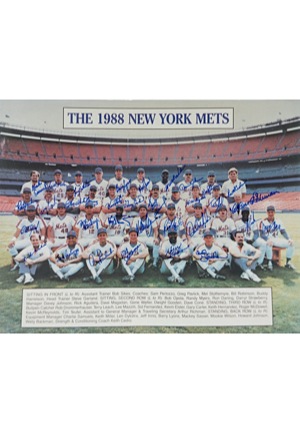 1988/1990 New York Mets Autographed Team Photos (21)(JSA)