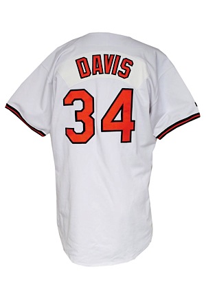 1992 Storm Davis Baltimore Orioles Game-Used Home Jersey