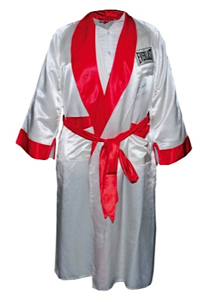 4/7/1991 Larry Holmes Worn & Autographed Fight Robe (JSA  •  First Round TKO vs. Tim Anderson)
