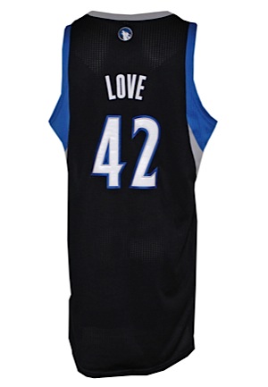 2012-13 Kevin Love Minnesota Timberwolves Game-Used Black Alternate Uniform (2)