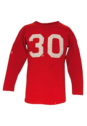 1939 Ken Strong New York Giants Game-Used Red Jersey (Ken Strong Jr. LOA  • Team Repairs)