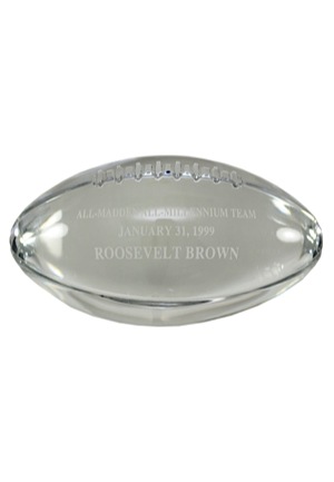 1/31/1999 Roosevelt Brown All-Madden All-Millenium Team Tiffany Award