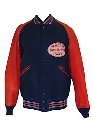 1938 Johnny Gildea New York Giants "World Champions" Jacket (Exceedingly Rare)