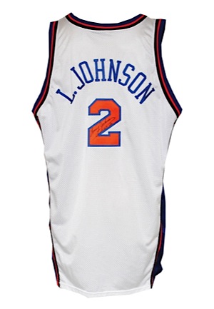 1997-98 Larry Johnson New York Knicks Game-Used & Autographed Home Jersey & Sneakers (2)(JSA)