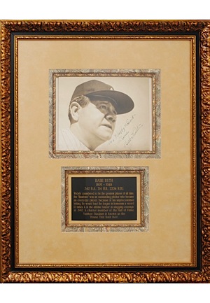 Babe Ruth Framed Autographed Photo (JSA)