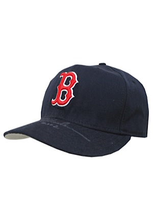 2002 Boston Red Sox Game-Used & Autographed Cap Attributed to Rickey Henderson (JSA)