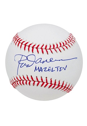 Rod Carew "Mazel Tov" Signed Baseball & Yarmulke (2)(JSA)
