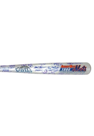 1986 New York Mets World Series Champions "Nicknames" Team Signed Bat (JSA • Championship Season)