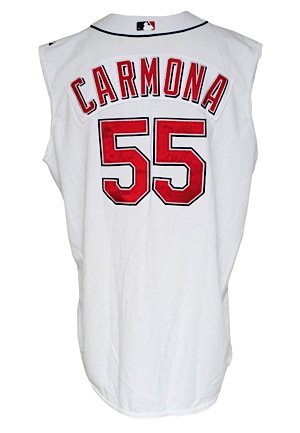 2006 Fausto Carmona Rookie Cleveland Indians Game-Used Home Vest (Indians Charities LOA)
