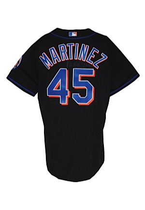 2005 Pedro Martinez New York Mets Game-Used & Autographed Black Alternate Jersey (JSA)