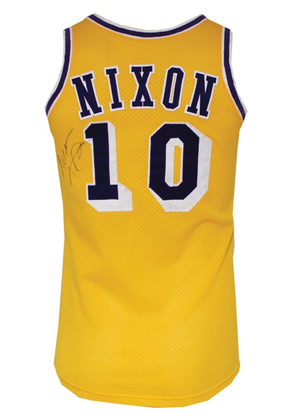 Lot Detail - 1978-79 Norm Nixon Los Angeles Lakers Game-Used & Autographed  Home Jersey (JSA)