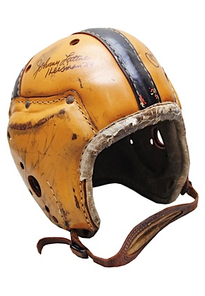 Circa 1950s Notre Dame Game-Used Leather Football Helmet Signed By Johnny Lattner & Paul Hornung (JSA)