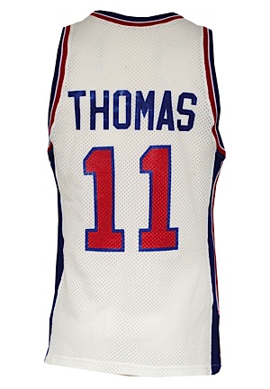 1990-91 Isiah Thomas Detroit Pistons Game-Used & Autographed Home Jersey (New York Yankee Letter • JSA)