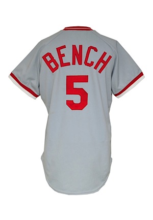 1978 Johnny Bench Cincinnati Reds Game-Used Road Jersey