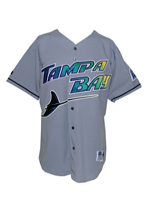 9/27/1998 Bryan Rekar Tampa Bay Devil Rays Game-Used Road Jersey (Equipment Manager LOA)