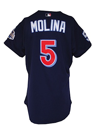 2000 Bengie Molina Angels Rookie Game-Used Blue Alternate Jersey