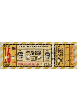6/22/1937 Braddock vs. Lewis Full Ticket