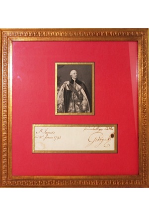 January 1798 Framed King George III Autographed With Annotations (JSA)