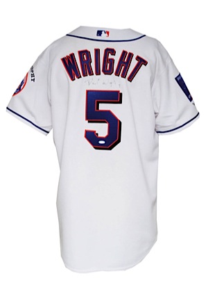 2004 David Wright Rookie New York Mets Game-Used & Autographed Home Jersey (JSA • Steiner LOA)