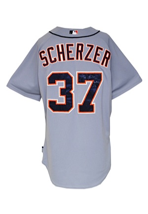 2013 Max Scherzer Detroit Tigers Game-Used & Autographed Road Jersey (JSA • Cy Young Award-Winning Season • 21-3 Record)